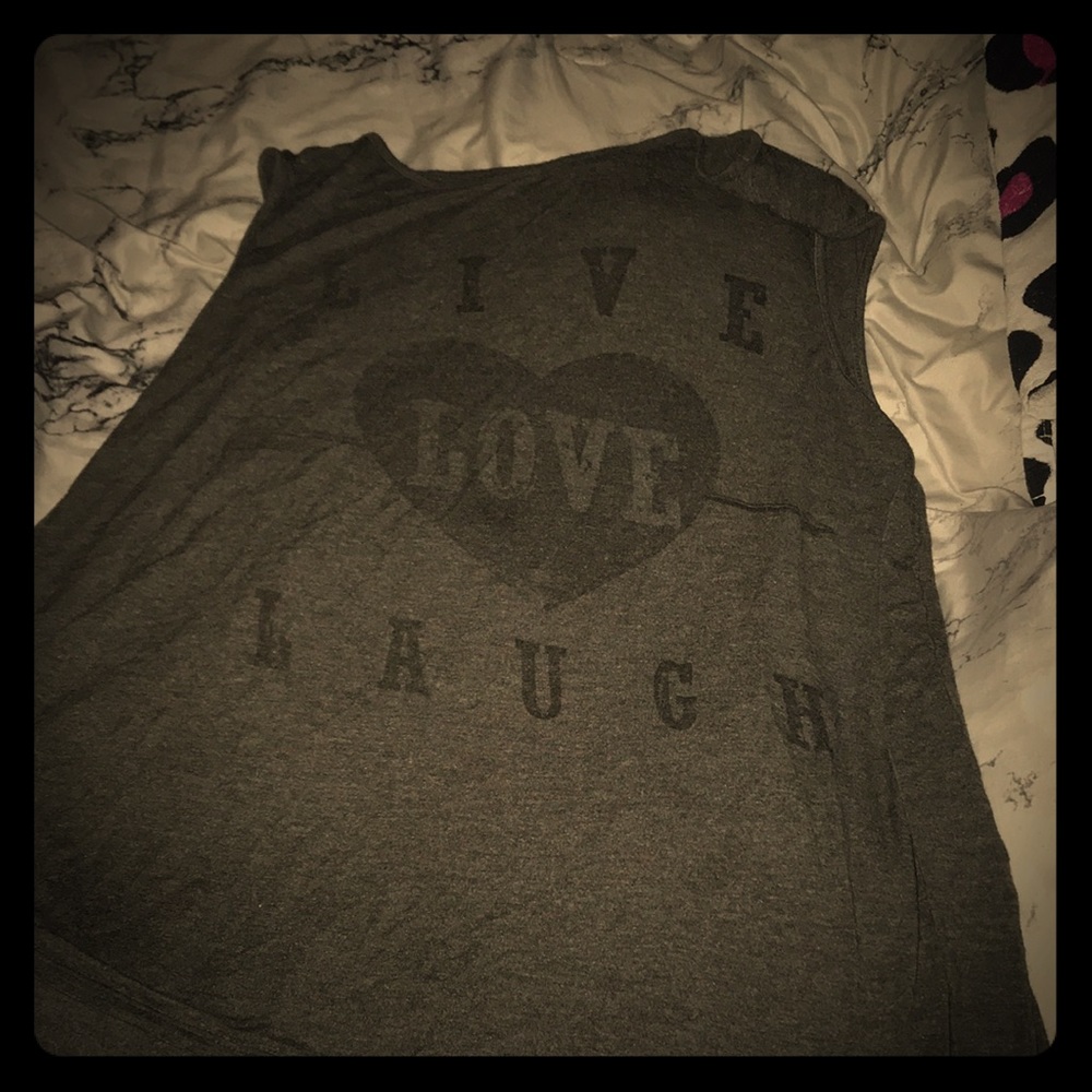 Live laugh laugh Gray tank top
